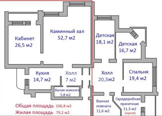 Продам 2-комнатную квартиру, 106.8 м2, Московская область, Уманская улица, 24