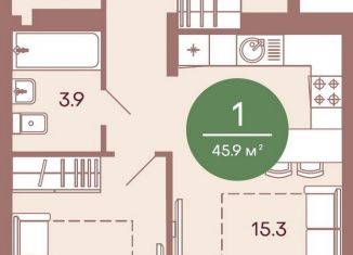 Продаю 1-комнатную квартиру, 45.8 м2, Пензенская область, жилой комплекс Норвуд, с5