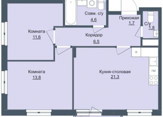 Продам двухкомнатную квартиру, 61.3 м2, Ижевск, Октябрьский район