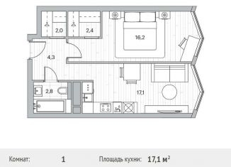 Продается 1-ком. квартира, 44.8 м2, Москва, ЖК Береговой-2