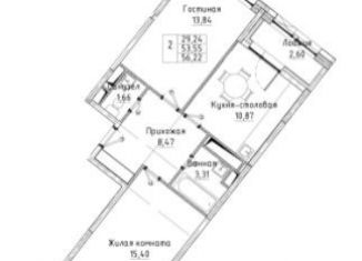 Продается двухкомнатная квартира, 58.9 м2, Санкт-Петербург, муниципальный округ Сампсониевское, Кантемировская улица