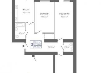 Продам трехкомнатную квартиру, 96.1 м2, Самара, ЖК Олимп