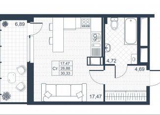 Продается квартира студия, 30.3 м2, Коммунар, ЖК Ново-Антропшино