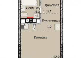Квартира на продажу студия, 24.2 м2, Ижевск