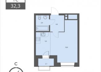 Продам квартиру студию, 32.2 м2, Новосибирск, ЖК Дежнёв