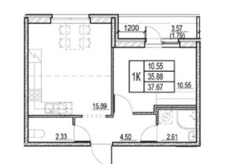 Продам 1-комнатную квартиру, 37.7 м2, Санкт-Петербург, метро Новочеркасская, Таллинская улица