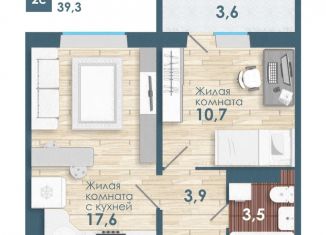 2-комнатная квартира на продажу, 35.7 м2, Новосибирская область