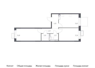 Двухкомнатная квартира на продажу, 57 м2, поселение Рязановское, жилой комплекс Алхимово, 15