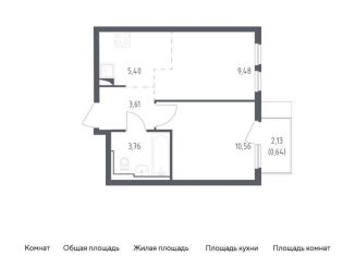 Продаю однокомнатную квартиру, 33.5 м2, Москва, жилой комплекс Остафьево, к17