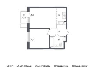 Однокомнатная квартира на продажу, 38.6 м2, Московская область, жилой комплекс Мытищи Парк, к4