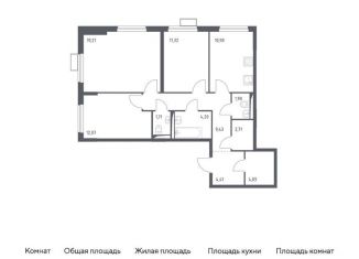 Продажа 3-комнатной квартиры, 82 м2, село Остафьево, жилой комплекс Остафьево, к13