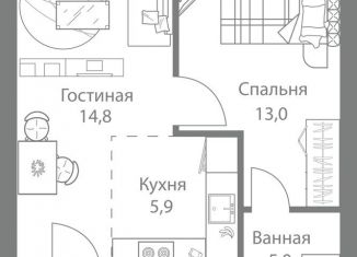 Продаю 2-комнатную квартиру, 46.3 м2, Москва, Можайский район