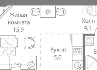 Квартира на продажу студия, 28.7 м2, Москва, метро Молодёжная