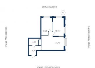 Продажа 2-комнатной квартиры, 55.9 м2, Свердловская область