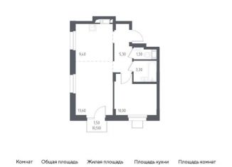 1-комнатная квартира на продажу, 43.4 м2, Московская область, жилой комплекс Люберцы 2020, к70