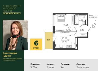 Продам 1-ком. квартиру, 31.7 м2, Санкт-Петербург, ЖК Нева Резиденс