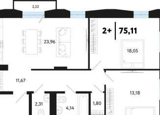 Продаю 2-ком. квартиру, 75.1 м2, Тюменская область