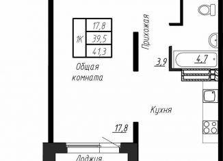 Продам однокомнатную квартиру, 41.3 м2, Ленинградская область