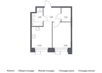 Продажа однокомнатной квартиры, 35.9 м2, Москва, многофункциональный комплекс Тропарево Парк, к2.4