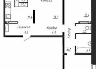 Продажа 3-комнатной квартиры, 81.2 м2, посёлок Тельмана, ЖК Сибирь