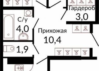 Двухкомнатная квартира на продажу, 65.7 м2, Краснодар, шоссе Ближний Западный Обход, 2к3, ЖК Отражение