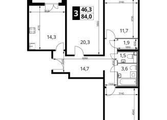 Продажа 3-ком. квартиры, 83.8 м2, Люберцы, ЖК 1-й Лермонтовский, Рождественская улица, 10