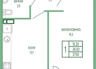 Продаю 1-комнатную квартиру, 37.5 м2, Краснодарский край