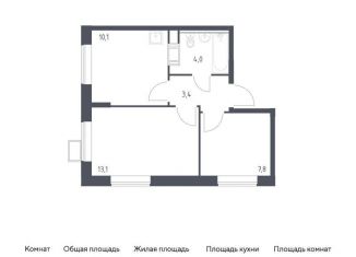 Продается 1-комнатная квартира, 38.4 м2, деревня Середнево, жилой комплекс Цветочные Поляны Экопарк, к2