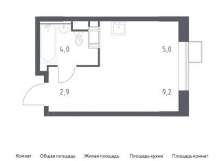 Продается квартира студия, 21.1 м2, деревня Середнево, жилой комплекс Цветочные Поляны Экопарк, к3