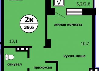 Продается 2-ком. квартира, 39.6 м2, Красноярск