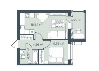 Продажа 2-ком. квартиры, 41.7 м2, Воронежская область