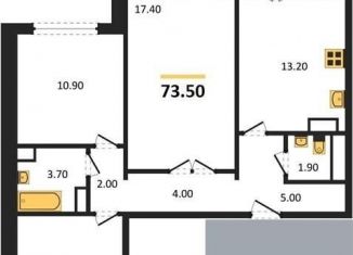 Продается 3-комнатная квартира, 73.5 м2, Воронеж, улица Маршала Одинцова, 25Бпоз28, Железнодорожный район