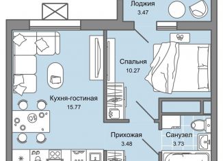 Продаю двухкомнатную квартиру, 35 м2, Ульяновск, жилой комплекс Юлла, 2