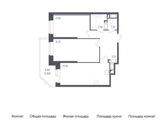 Продается 2-комнатная квартира, 54.3 м2, Санкт-Петербург, жилой комплекс Живи в Рыбацком, 4, ЖК Живи в Рыбацком