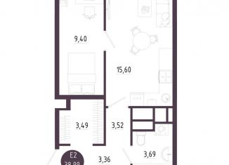 Продам 1-комнатную квартиру, 39 м2, Тульская область