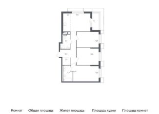 3-комнатная квартира на продажу, 86.2 м2, Московская область, жилой комплекс Спутник, 23