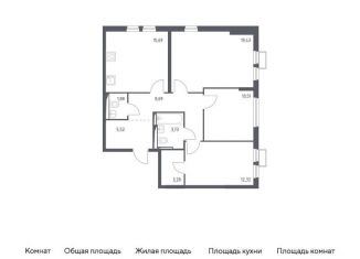 Продается трехкомнатная квартира, 81.1 м2, село Остафьево, жилой комплекс Остафьево, к13