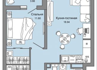 Продаю 2-комнатную квартиру, 44 м2, Ульяновск, жилой комплекс Ультраград, 2
