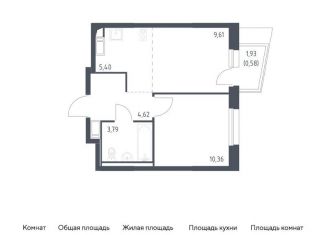 Продаю однокомнатную квартиру, 34.4 м2, Московская область, жилой комплекс Горки Парк, к4.2