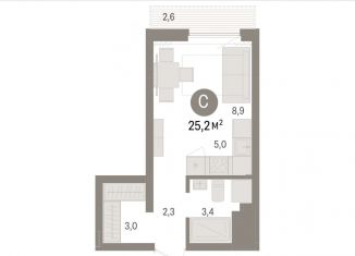 Продаю квартиру студию, 25.2 м2, Новосибирск, улица Аэропорт, 88, ЖК Авиатор