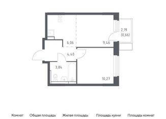 1-комнатная квартира на продажу, 34.7 м2, Московская область, жилой комплекс Новое Видное, 15