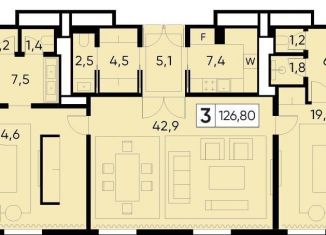Продажа 3-комнатной квартиры, 126.8 м2, Москва, 1-я Тверская-Ямская улица, 2, метро Маяковская