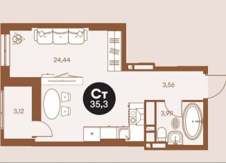 Продам квартиру студию, 35.3 м2, Ростов-на-Дону, Кировский район