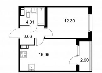 Продаю 1-ком. квартиру, 37.4 м2, Санкт-Петербург