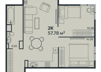 Продам двухкомнатную квартиру, 57.8 м2, Выборг
