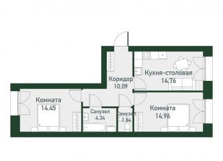 Продам 2-комнатную квартиру, 59.8 м2, Екатеринбург, метро Чкаловская