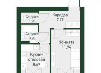 Продажа однокомнатной квартиры, 33.5 м2, Екатеринбург