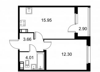 Продаю 1-комнатную квартиру, 37.4 м2, Колпино