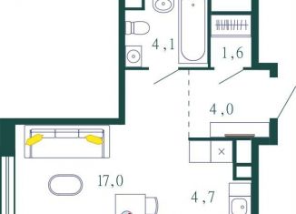 Продажа двухкомнатной квартиры, 71 м2, Москва, 1-я очередь, к4, ЖК Шагал