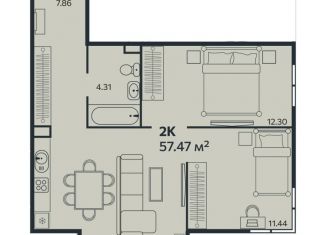 Продам 2-комнатную квартиру, 57.5 м2, Выборг